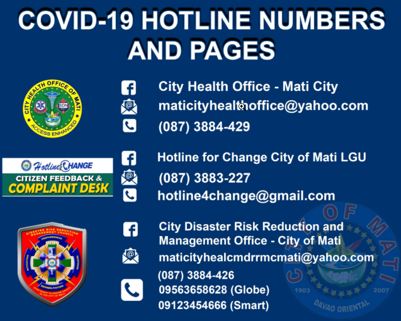 You are currently viewing COVID-19 Hotline Numbers – Mati City