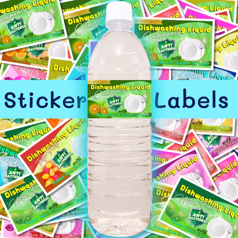 Dishwashing Liquid Sticker Labels – Wholesale (Fits 1L & 1.5L Bottles)