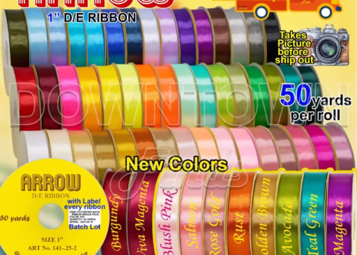 1 inch Double-Edge Satin Ribbon (50 Yards)
