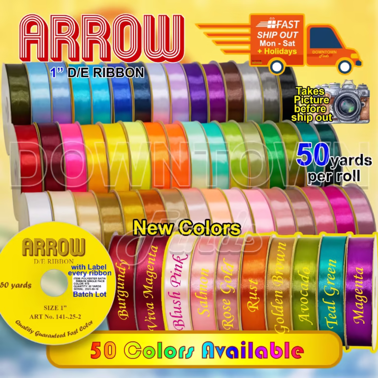 1 inch Double-Edge Satin Ribbon (50 Yards)