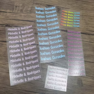 Quality Full Name UV Transfer Sticker for School Supplies, Giveaways and Souvenirs