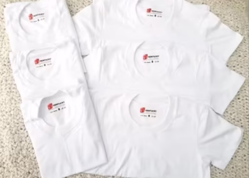 Kentucky Kids Plain White Round Neck T-shirt (Per Piece)