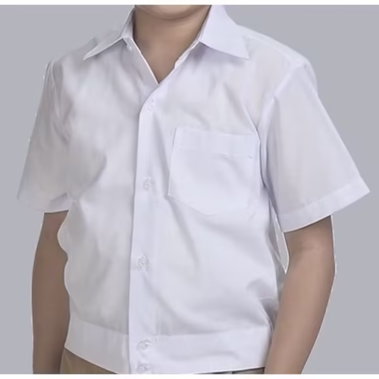 Kids’ White Polo Jacket – Straight Cut School Uniform