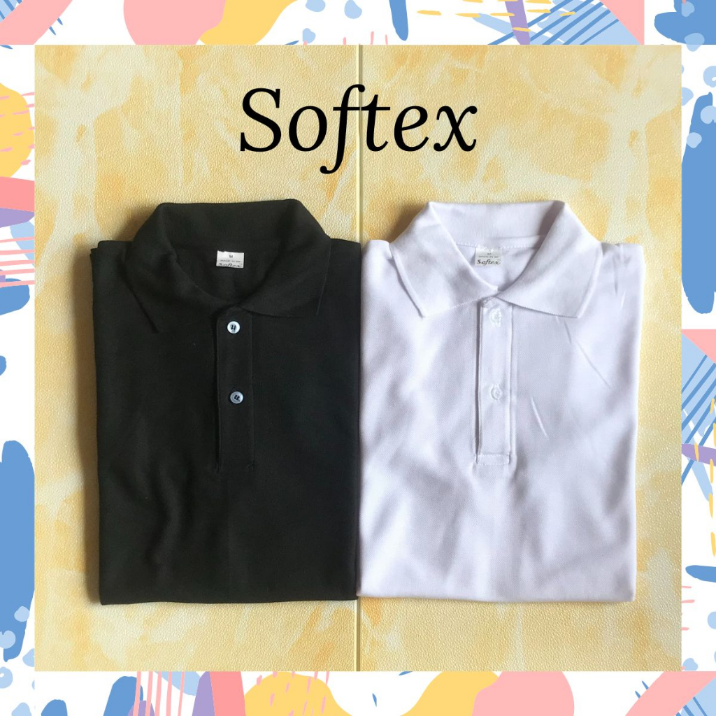 SOFTEX honeycomb polo shirt black and white