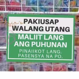 Bawal Utang / No Credit Sign for Sari-Sari Store