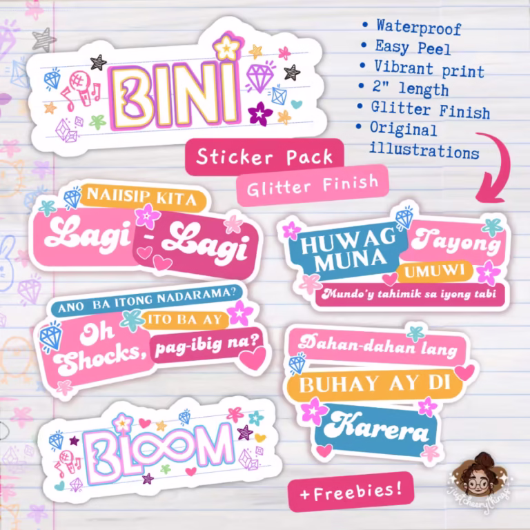 Bini Glitter & Waterproof Ppop Bloom Stickers