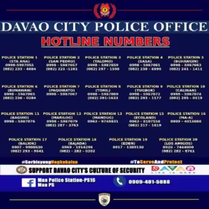 Davao City Police Office Hotline Numbers