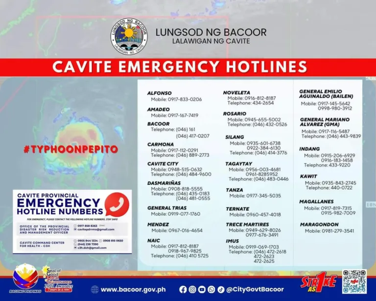 Cavite Emergency Hotlines: Be Prepared