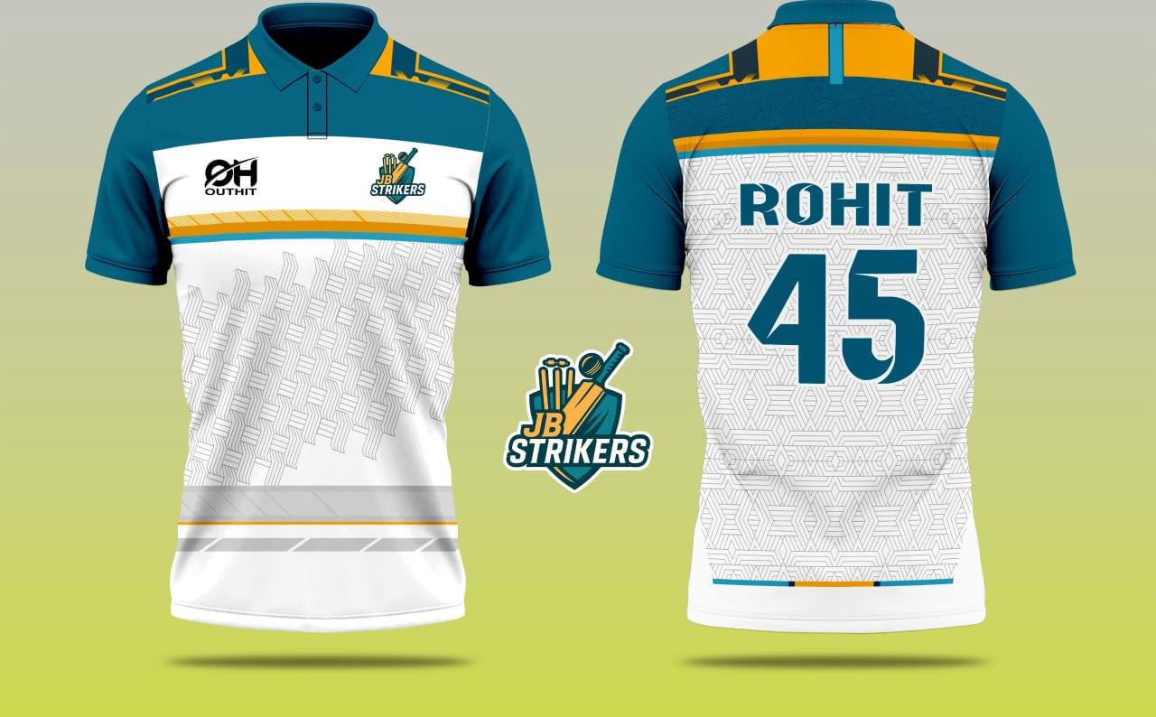 Sample club training cricket jersey with crew neck and gradient sublimation pattern