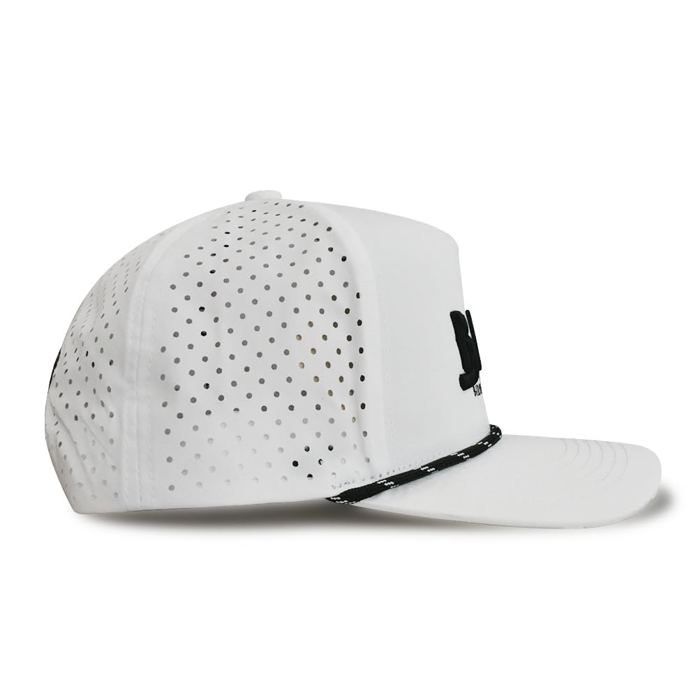 Custom printed running caps available in flat panels and curved brim