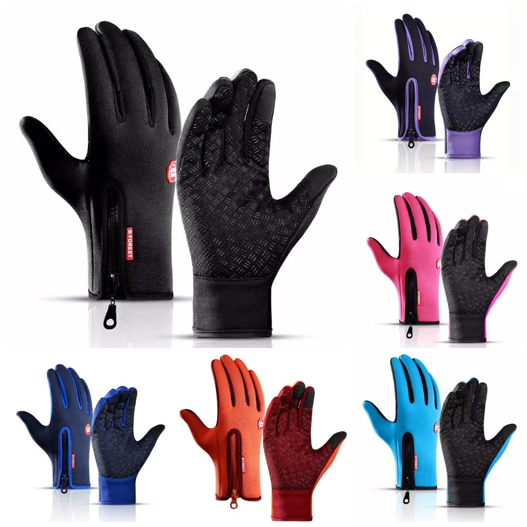 Custom touchscreen running gloves with conductive index fingertip for cold weather training