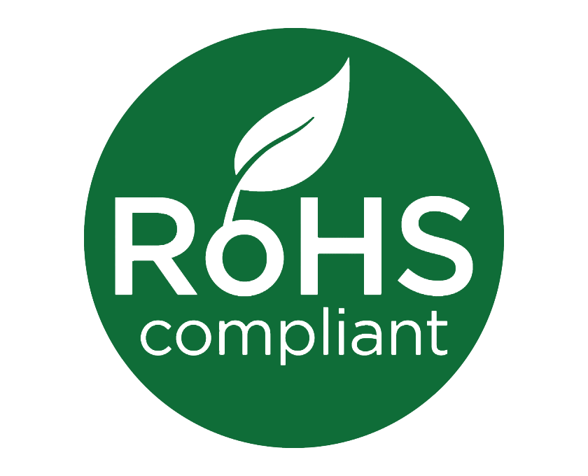 RoHS Compliant green leaf symbol