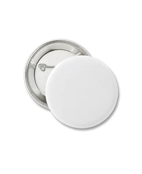Custom round pin-back button with full-color print