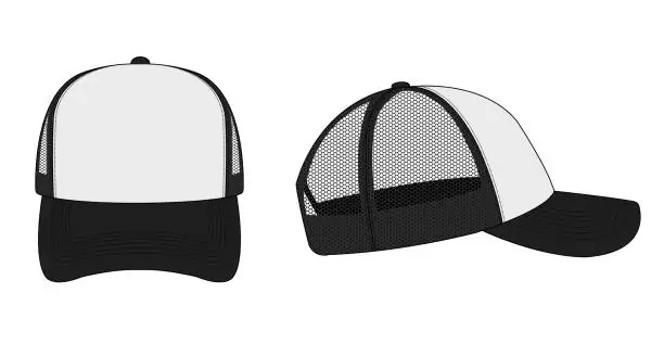 Custom trucker hat with mesh back and embroidered logo