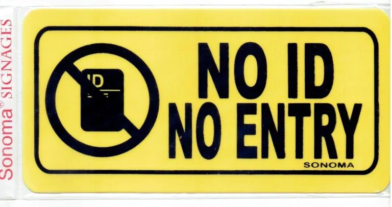 No ID No Entry Sign – Tagum City