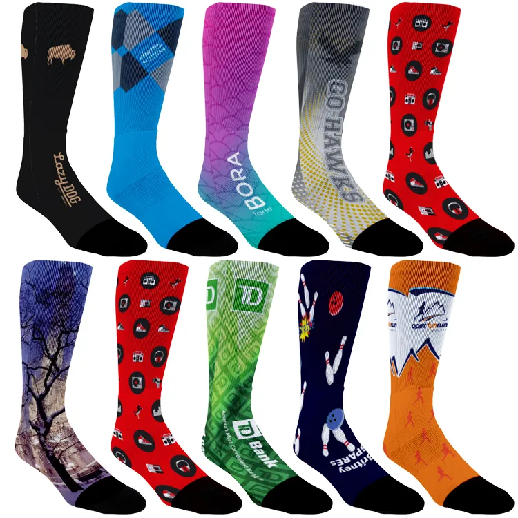Sublimated socks with full-color team design