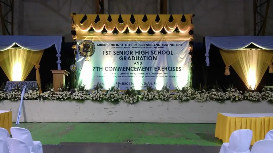Graduation stage backdrop tarpaulin for school ceremony