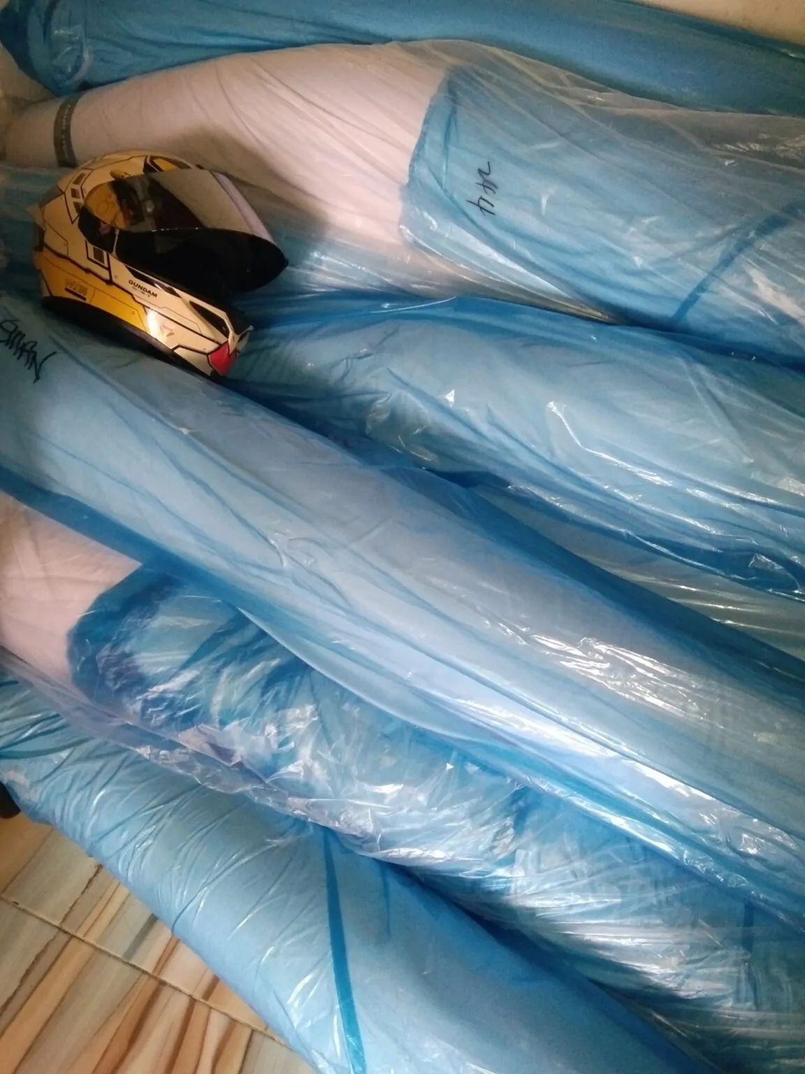 White Sublimax polyester tela on the roll before sublimation printing