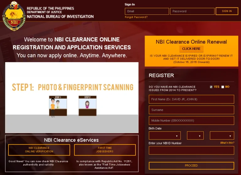 NBI Clearance Online Application 2023 – Tagum City