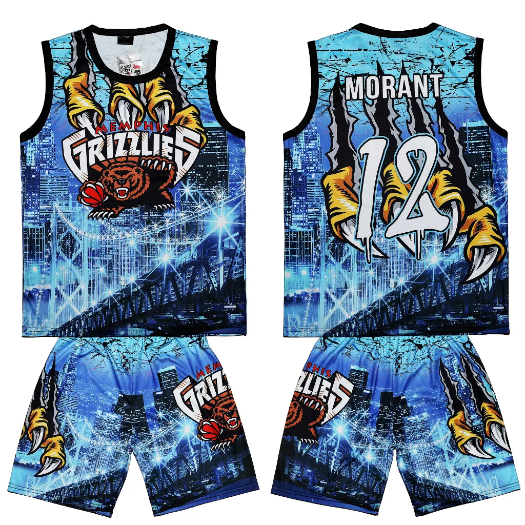 Kids sports uniforms with team names and numbers
