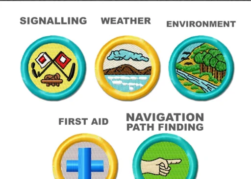 Computerized Embroidered Scout Merit Badges with Iron-On Adhesive