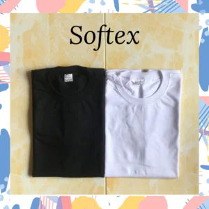 SOFTEX Basic Round Neck T-Shirt – White & Black