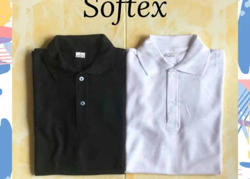SOFTEX Honeycomb Polo Shirt – Black and White