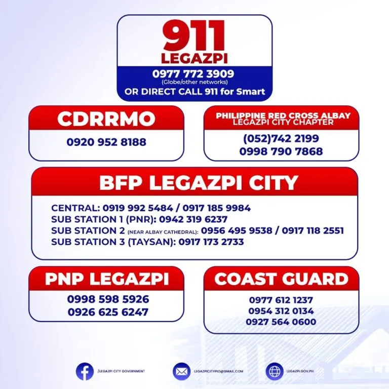 Emergency Hotline Numbers in Albay