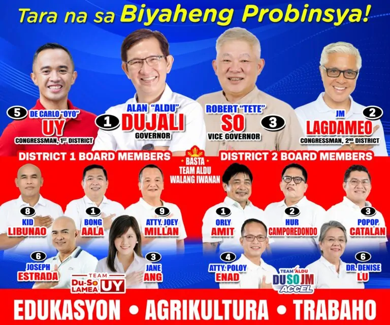 2025 Election Candidates from Davao del Norte