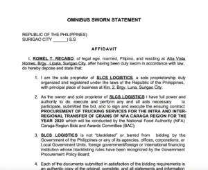 Omnibus Sworn Statement: Format, Requirements, and How to Complete It