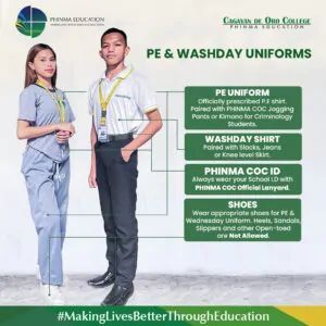 PE & Washday Uniforms of Cagayan De Oro College