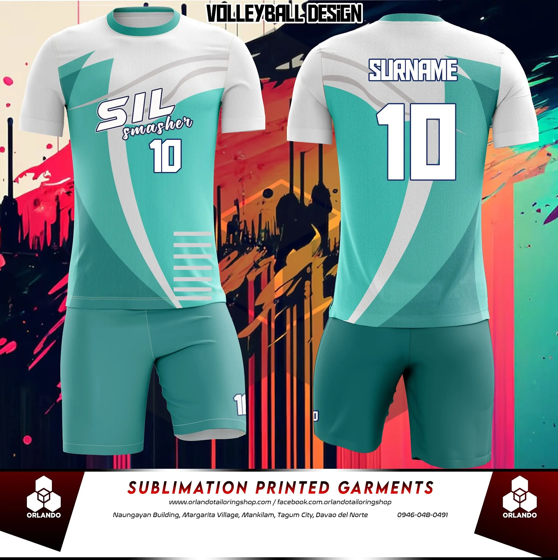 Women's volleyball jersey sublimation design