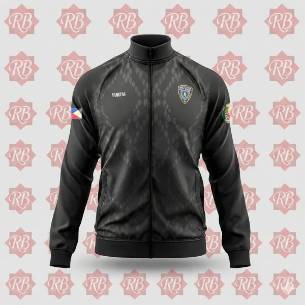 Security officer uniform jacket with embroidered insignia