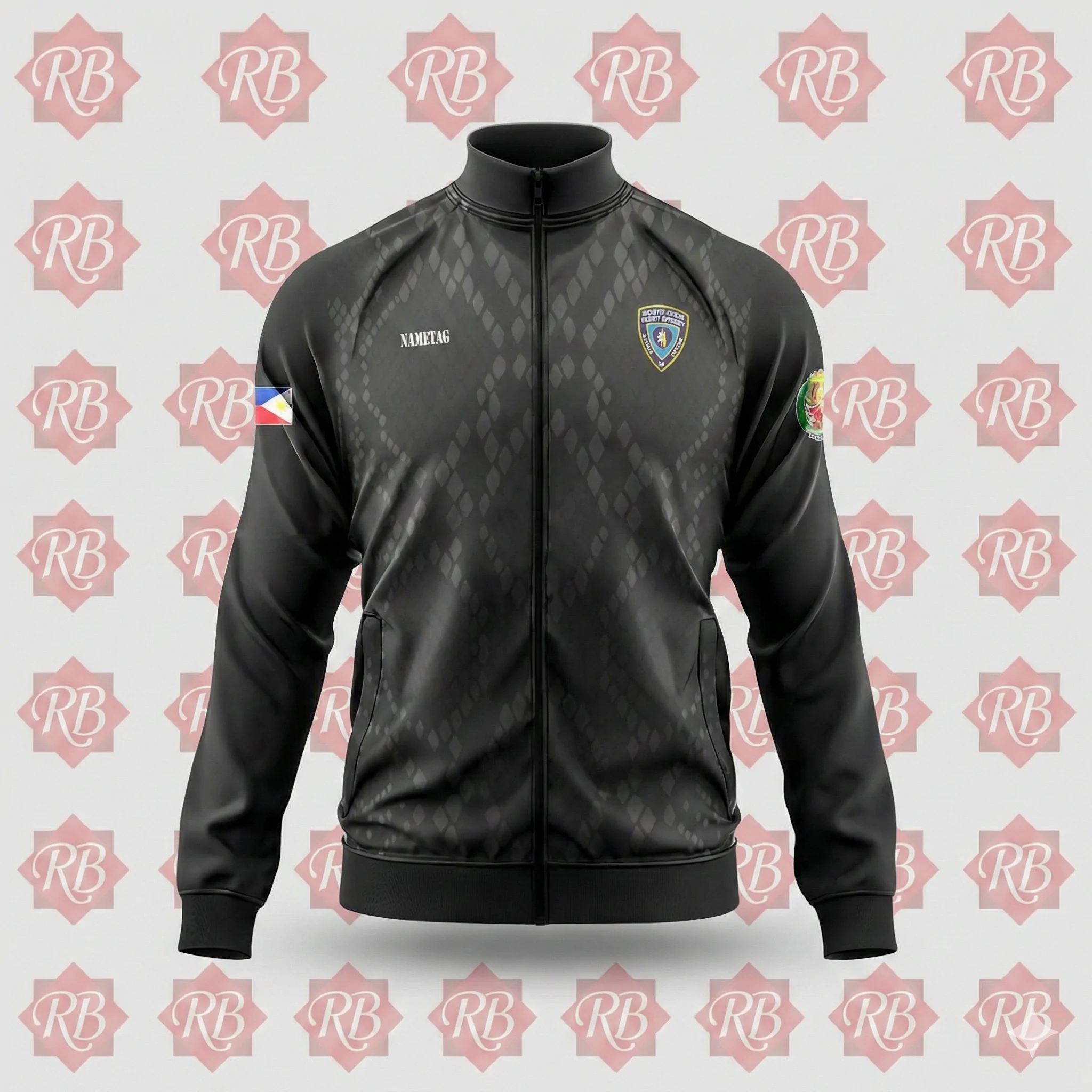 Custom embroidered employee jacket for security and office teams