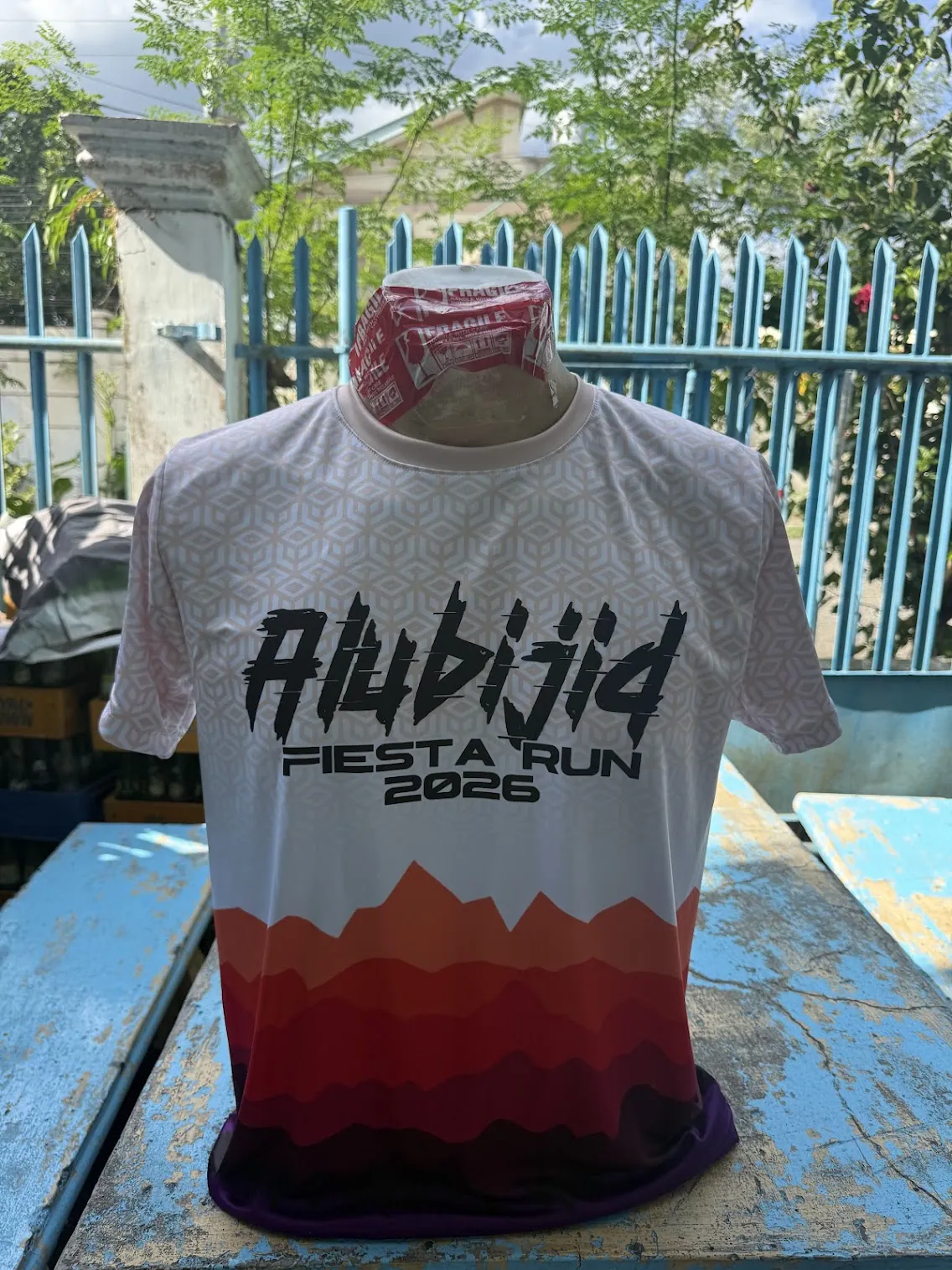 Custom marathon finisher shirt with race logo