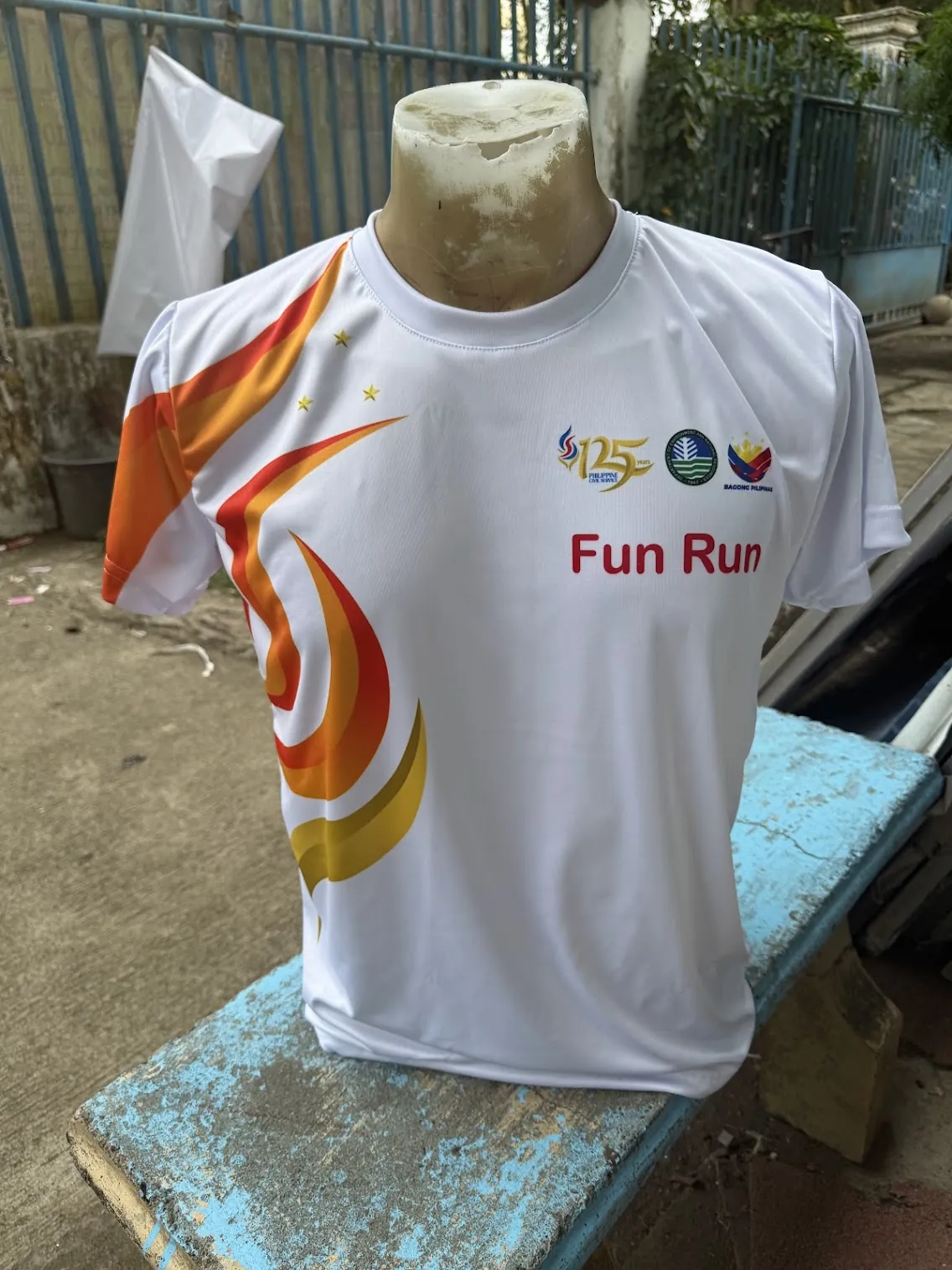Custom race-day running tee with sponsor logos