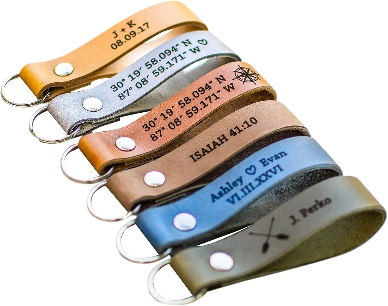 Custom Debossed Leather Keychain