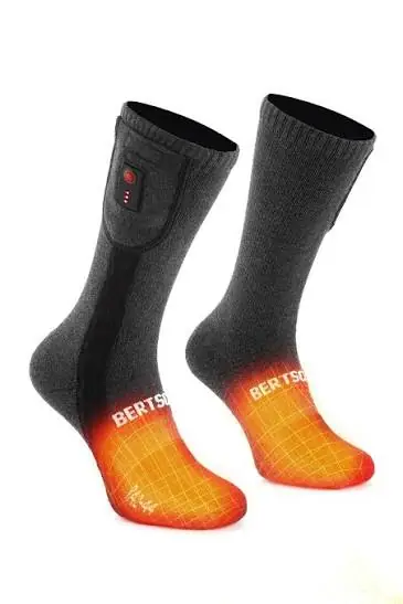 Custom heated compression socks with toe and sole warming for work boots
