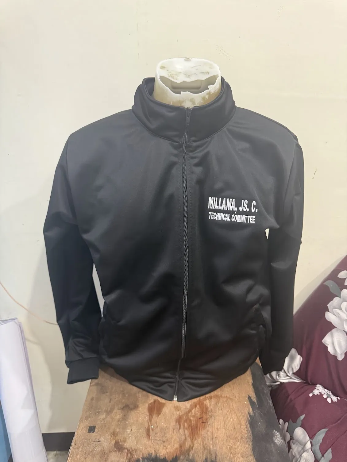 French terry pullover production at the RB Advertising cut and sew workshop